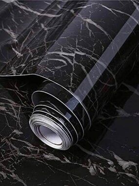Marble Countertop Contact Paper Waterproof Kitchen Black Roll Self Adhesive